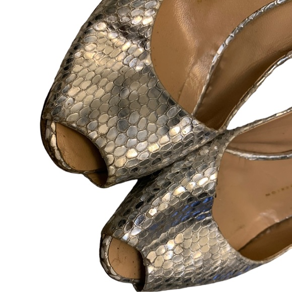 Giuseppe Zanotti Silver Python Embossed Peep Toe - Picture 10 of 13